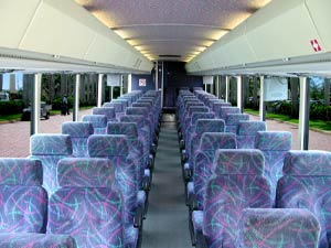 Inside Coach 55-Passenger Bus